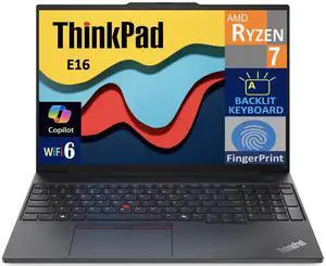 Lenovo ThinkPad Business Laptop 16.0" IPS WUXGA Display (AMD Ryzen 7 7735U, 64GB DDR5, 1TB PCIe SSD, Integrated GPU, Backlit KB, Fingerprint, Thunderbolt 4, WiFi 6, Webcam, Bluetooth 5.3, Win 11 Home)