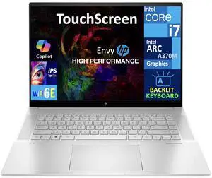 HP Envy HIGH PERFORMANCE Laptop 16.0" Touchscreen IPS WQXGA Display (Intel i7-13700H, 16GB DDR5, 512GB SSD, Intel ARC A370M, Backlit KB, 2 Thunderbolt 4, WiFi 6E, Webcam, Bluetooth 5.3, Win 11 Home)