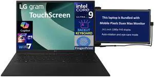 LG gram AI Powered Laptop 17.0" Touchscreen IPS WQXGA Display (Intel Ultra 9-288V, 32GB LPDDR5X, 1TB SSD, Intel Arc 140V, Backlit KB, Fingerprint, 2 Thunderbolt 4, Win 11 Home) w/Duex Max DS Monitor