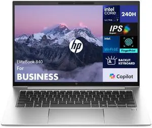 HP EliteBook 840 Business Laptop 14.0" IPS WUXGA Display (Intel Ultra 7 155U, 64GB DDR5, 512GB PCIe SSD, Intel Graphics, Backlit KB, Fingerprint, 2 Thunderbolt 4, WiFi 6E, Webcam, Win 11 Pro)