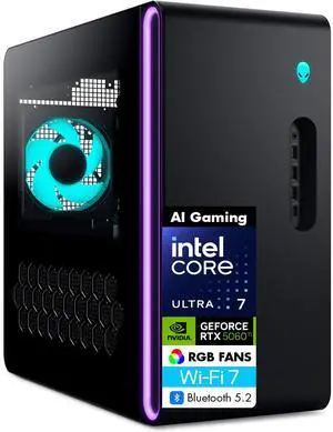 Alienware Aurora AI Gaming Desktop PC (Intel Ultra 7 265F, GeForce RTX 5060 Ti 8GB GDDR7, 32GB DDR5, 1TB M.2 PCIe SSD + 2TB HDD, RGB Fans, 240mm AIO, 500W PSU, WiFi 7, Bluetooth 5.4, Win 11 Home) Alienware Aurora AI Gaming Desktop PC (Intel Ultra 7 265F, GeForce RTX 5060 Ti 8GB GDDR7, 32GB DDR5, 1TB M.2 PCIe SSD + 2TB HDD, RGB Fans, 240mm AIO, 500W PSU, WiFi 7, Bluetooth 5.4, Win 11 Home)