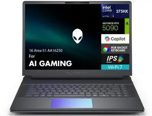 Alienware 16 Area-51 AA16250 AI Gaming Laptop 16.0" WQXGA (Intel Ultra 9- 275HX, GeForce RTX 5090 24GB, 32GB DDR5, 8TB PCIe SSD, Win 11 Home)