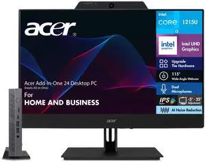 Acer Add-in-One 24 Desktop PC (Beats All-in-One) for Home and Business, Includes 24" FHD IPS Monitor with Speakers/Microphone/Webcam, and Chromebox CX15/i3-1215U/32GB DDR4/2TB SSD/Chrome OS