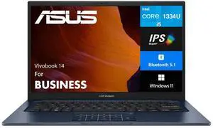 ASUS Vivobook 14 Business Laptop 14.0" IPS FHD Display (Intel i5-1334U, 40GB DDR4, 4TB PCIe SSD, Intel Iris Xe, WiFi 5, Webcam, Bluetooth 5.1, Win 11 Pro)