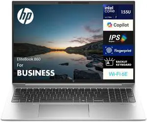 HP EliteBook 860 Business Laptop 16.0" WUXGA (Intel Ultra 7 155U, 16GB DDR5, 512GB SSD, Intel Graphics, Win 11 Pro)