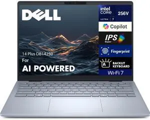Dell 14 Plus DB14250 AI Powered Laptop 14.0" WQXGA (Intel Ultra 7-256V, 16GB LPDDR5X, 1TB SSD, Intel Arc 140V, Win 11 Home)