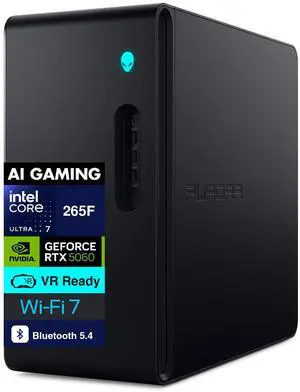 Alienware Aurora ACT1250 AI Gaming Desktop PC (Intel Ultra 7 265F, NVIDIA GeForce RTX 5060 8GB GDDR7, 32GB DDR5, 4TB PCIe SSD, Win 11 Home)