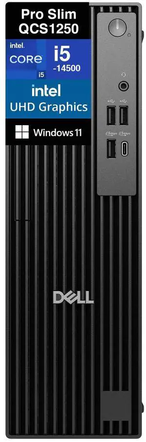 Dell Pro Slim QCS1250 Business Mini Desktop (Intel i5-14500, Intel UHD 770, 16GB DDR5, 2TB PCIe SSD, 180W PSU, RJ-45, 1 Display Port, HDMI, Win 11 Pro)
