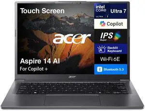 Acer Aspire 14 AI Copilot + Laptop 14.0" WUXGA (Intel Ultra 7-258V, 32GB LPDDR5X, 1TB SSD, Intel Arc 140V, Win 11 Home)