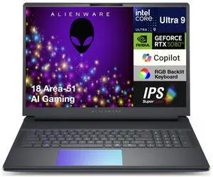 Alienware 18 Area-51 AA18250 AI Gaming Laptop 18" WQXGA (Intel Ultra 9- 275HX, NVIDIA GeForce RTX 5080 16GB, 32GB DDR5, 1TB PCIe SSD, Win 11 Pro)