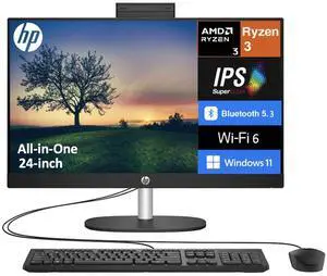 HP 24 Everyday Value All-in-One 23.8" IPS FHD Display (AMD Ryzen 3 7320U, 8GB LPDDR5, 512GB SSD, AMD Radeon, WiFi 6, Webcam, Bluetooth 5.3, Win 11 Home) HP 24 Everyday Value All-in-One 23.8" IPS FHD Display (AMD Ryzen 3 7320U, 8GB LPDDR5, 512GB SSD, AMD Radeon, WiFi 6, Webcam, Bluetooth 5.3, Win 11 Home)