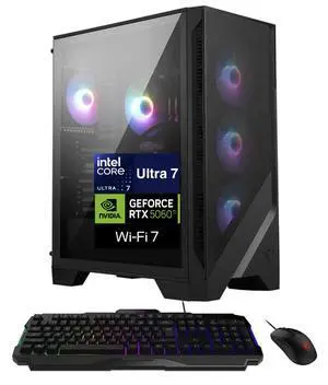MSI Codex R2 AI 2nd AI Gaming Desktop PC (Intel Ultra 7-265, GeForce RTX 5060 Ti 8GB GDDR7, 32GB DDR5, 256GB PCIe SSD + 2TB HDD, Win 11 Pro)