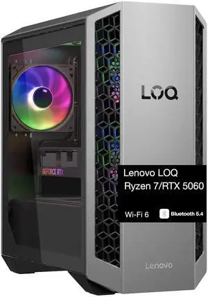 Lenovo LOQ Tower Gaming Desktop PC (AMD Ryzen 7 8745HX, GeForce RTX 5060 8GB GDDR7, 64GB DDR5, 512GB PCIe SSD + 6TB HDD, RGB Fans, 500W PSU, WiFi 6, Bluetooth 5.4, RJ-45, 3 Display Port, Win 11 Home) Lenovo LOQ Tower Gaming Desktop PC (AMD Ryzen 7 8745HX, GeForce RTX 5060 8GB GDDR7, 64GB DDR5, 512GB PCIe SSD + 6TB HDD, RGB Fans, 500W PSU, WiFi 6, Bluetooth 5.4, RJ-45, 3 Display Port, Win 11 Home)