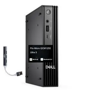 Dell Pro Micro QCM1250 AI Business Mini Desktop (Intel Ultra 5-235T, Intel Graphics shared, 64GB DDR5, 512GB M.2 PCIe SSD, WiFi 6E, Bluetooth 5.4, 90W PSU, RJ-45, Win 11 Pro) w/DKZ USB Port Expander Dell Pro Micro QCM1250 AI Business Mini Desktop (Intel Ultra 5-235T, Intel Graphics shared, 64GB DDR5, 512GB M.2 PCIe SSD, WiFi 6E, Bluetooth 5.4, 90W PSU, RJ-45, Win 11 Pro) w/DKZ USB Port Expander