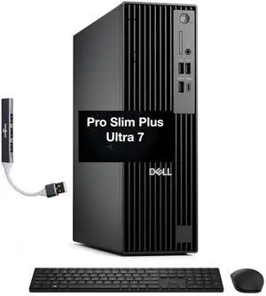 Dell Pro Slim Plus QBS1250 AI Business Desktop (Intel Ultra 7-265, 32GB DDR5, 512GB SSD, Intel Graphics, DVD-R/W, 260W PSU, RJ-45, 3 Display Port, Win 11 Pro) w/DKZ USB Port Expander Dell Pro Slim Plus QBS1250 AI Business Desktop (Intel Ultra 7-265, 32GB DDR5, 512GB SSD, Intel Graphics, DVD-R/W, 260W PSU, RJ-45, 3 Display Port, Win 11 Pro) w/DKZ USB Port Expander