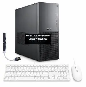 Dell Tower Plus EBT2250 AI Powered Desktop (Intel Ultra 9-285, 64GB DDR5, 1TB M.2 PCIe SSD, GeForce RTX 5060, 750W PSU, WiFi 7, Bluetooth 5.4, RJ-45, Win 11 Pro) w/DKZ USB Port Expander Dell Tower Plus EBT2250 AI Powered Desktop (Intel Ultra 9-285, 64GB DDR5, 1TB M.2 PCIe SSD, GeForce RTX 5060, 750W PSU, WiFi 7, Bluetooth 5.4, RJ-45, Win 11 Pro) w/DKZ USB Port Expander
