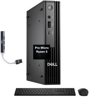 Dell Pro Micro AI Business Mini Desktop (AMD Ryzen 5 8500GE, AMD Radeon 740M, 32GB DDR5, 2TB PCIe SSD, WiFi 6, Bluetooth 5.4, 90W PSU, RJ-45, 1 Display Port, Win 11 Pro) w/DKZ USB Port Expander Dell Pro Micro AI Business Mini Desktop (AMD Ryzen 5 8500GE, AMD Radeon 740M, 32GB DDR5, 2TB PCIe SSD, WiFi 6, Bluetooth 5.4, 90W PSU, RJ-45, 1 Display Port, Win 11 Pro) w/DKZ USB Port Expander