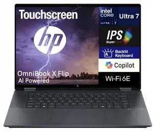 HP OmniBook X Flip AI Powered 2-in-1 Laptop 16.0" Touchscreen IPS WUXGA Display (Intel Ultra 7-258V, 32GB LPDDR5X, 2TB SSD, Backlit KB, Thunderbolt 4, WiFi 6E, Webcam, Win 11 Home) (Renewed) HP OmniBook X Flip AI Powered 2-in-1 Laptop 16.0" Touchscreen IPS WUXGA Display (Intel Ultra 7-258V, 32GB LPDDR5X, 2TB SSD, Backlit KB, Thunderbolt 4, WiFi 6E, Webcam, Win 11 Home) (Renewed)