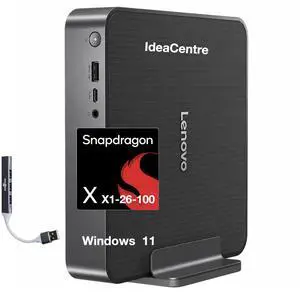 Lenovo IdeaCentre SDX126 Copilot + Mini Desktop (Qualcomm Snapdragon X X1-26-100, Qualcomm Adreno, 32GB LPDDR5X, 1TB PCIe SSD, WiFi 7, Bluetooth 5.4, 150W PSU, Win 11 Home) w/DKZ USB Port Expander Lenovo IdeaCentre SDX126 Copilot + Mini Desktop (Qualcomm Snapdragon X X1-26-100, Qualcomm Adreno, 32GB LPDDR5X, 1TB PCIe SSD, WiFi 7, Bluetooth 5.4, 150W PSU, Win 11 Home) w/DKZ USB Port Expander