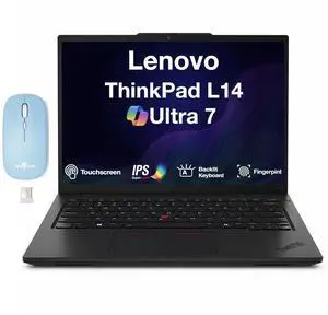 Lenovo Thinkpad L14 Copilot + Laptop 14.0" Touchscreen IPS WUXGA Display (Intel Ultra 7 165U, 64GB DDR5, 512GB PCIe SSD, Intel Graphics, Backlit KB, Win 11 Home) w/Dockztorm Wireless Mouse Lenovo Thinkpad L14 Copilot + Laptop 14.0" Touchscreen IPS WUXGA Display (Intel Ultra 7 165U, 64GB DDR5, 512GB PCIe SSD, Intel Graphics, Backlit KB, Win 11 Home) w/Dockztorm Wireless Mouse
