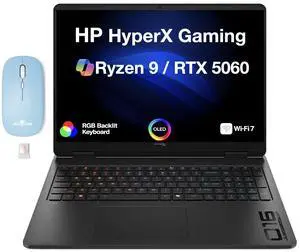 HP OMEN HyperX Gaming Laptop 16.0" 165Hz OLED WQXGA Display (AMD Ryzen 9 8940HX, NVIDIA GeForce RTX 5060 8GB, 64GB DDR5, 8TB PCIe SSD, RGB KB, WiFi 7, Webcam, Win 11 Pro) w/Dockztorm Wireless Mouse HP OMEN HyperX Gaming Laptop 16.0" 165Hz OLED WQXGA Display (AMD Ryzen 9 8940HX, NVIDIA GeForce RTX 5060 8GB, 64GB DDR5, 8TB PCIe SSD, RGB KB, WiFi 7, Webcam, Win 11 Pro) w/Dockztorm Wireless Mouse