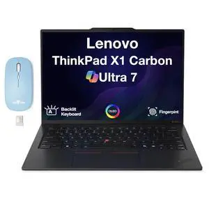 Lenovo ThinkPad X1 Carbon Copilot + Laptop 14.0" OLED 2.8K Display (Intel Ultra 7-258V, 32GB LPDDR5X, 2TB PCIe SSD, Intel Arc 140V, Backlit KB, Fingerprint, Win 11 Pro) w/Dockztorm Wireless Mouse Lenovo ThinkPad X1 Carbon Copilot + Laptop 14.0" OLED 2.8K Display (Intel Ultra 7-258V, 32GB LPDDR5X, 2TB PCIe SSD, Intel Arc 140V, Backlit KB, Fingerprint, Win 11 Pro) w/Dockztorm Wireless Mouse