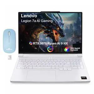 Lenovo Legion 7a AI Gaming Laptop 16.0" 240Hz OLED WQXGA Display (AMD Ryzen AI 9 HX 470, NVIDIA GeForce RTX 5070 12GB, 32GB LPDDR5X, 1TB M.2 PCIe SSD, RGB KB, Win 11 Pro) w/Dockztorm Wireless Mouse Lenovo Legion 7a AI Gaming Laptop 16.0" 240Hz OLED WQXGA Display (AMD Ryzen AI 9 HX 470, NVIDIA GeForce RTX 5070 12GB, 32GB LPDDR5X, 1TB M.2 PCIe SSD, RGB KB, Win 11 Pro) w/Dockztorm Wireless Mouse