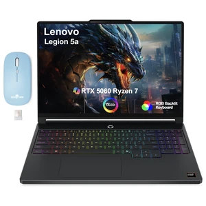 Lenovo Legion 5a Gaming Laptop 15.3" 165Hz OLED WQXGA Display (AMD Ryzen 7 250, GeForce RTX 5060 8GB, 16GB DDR5, 1TB SSD, RGB KB, WiFi 7, Webcam, Bluetooth 5.4, Win 11 Home) w/Dockztorm Wireless Mouse Lenovo Legion 5a Gaming Laptop 15.3" 165Hz OLED WQXGA Display (AMD Ryzen 7 250, GeForce RTX 5060 8GB, 16GB DDR5, 1TB SSD, RGB KB, WiFi 7, Webcam, Bluetooth 5.4, Win 11 Home) w/Dockztorm Wireless Mouse