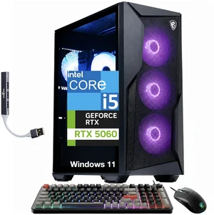 MSI Codex R2 Gaming Desktop PC (Intel i5-14400F, GeForce RTX 5060 8GB GDDR7, 32GB DDR5, 4TB PCIe SSD, RGB Fans, 650W PSU, WiFi 6E, Bluetooth 5.4, RJ-45, Win 11 Pro) w/DKZ USB Port Expander MSI Codex R2 Gaming Desktop PC (Intel i5-14400F, GeForce RTX 5060 8GB GDDR7, 32GB DDR5, 4TB PCIe SSD, RGB Fans, 650W PSU, WiFi 6E, Bluetooth 5.4, RJ-45, Win 11 Pro) w/DKZ USB Port Expander