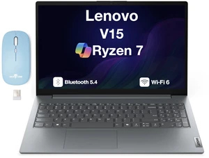 Lenovo V15 Business Laptop 15.6" TN FHD Display (AMD Ryzen 7 170, 16GB DDR5, 4TB PCIe SSD, AMD Radeon 680M, WiFi 6, Webcam, Bluetooth 5.4, Win 11 Home) w/Dockztorm Wireless Mouse Lenovo V15 Business Laptop 15.6" TN FHD Display (AMD Ryzen 7 170, 16GB DDR5, 4TB PCIe SSD, AMD Radeon 680M, WiFi 6, Webcam, Bluetooth 5.4, Win 11 Home) w/Dockztorm Wireless Mouse