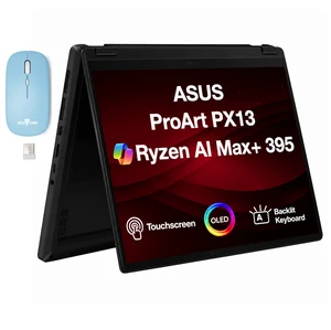 ASUS ProArt PX13 AI Powered 2-in-1 Laptop 13.3" Touchscreen OLED 2.8K Display (AMD Ryzen AI Max+ 395, 64GB LPDDR5X, 1TB SSD, Backlit KB, WiFi 7, Webcam, Win 11 Pro) w/Dockztorm Wireless Mouse ASUS ProArt PX13 AI Powered 2-in-1 Laptop 13.3" Touchscreen OLED 2.8K Display (AMD Ryzen AI Max+ 395, 64GB LPDDR5X, 1TB SSD, Backlit KB, WiFi 7, Webcam, Win 11 Pro) w/Dockztorm Wireless Mouse