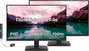 Lenovo ThinkVision S27-4e 27" FHD IPS Monitor, 4ms Response Time, Anti-Glare, Flicker-Free, VESA Mount (100 x 100 mm), VGA, HDMI & Dockztorm USB Port Expander, Black Color (64BEKAT1UZ) 2-Pack Lenovo ThinkVision S27-4e 27" FHD IPS Monitor, 4ms Response Time, Anti-Glare, Flicker-Free, VESA Mount (100 x 100 mm), VGA, HDMI & Dockztorm USB Port Expander, Black Color (64BEKAT1UZ) 2-Pack