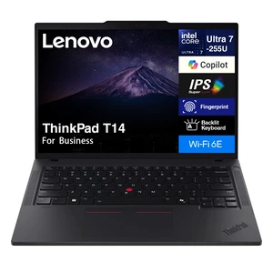 Lenovo ThinkPad T14 Business Laptop 14.0" IPS WUXGA Display (Intel Ultra 7-255U, 16GB DDR5, 512GB PCIe SSD, Intel Graphics, Backlit KB, Fingerprint, 2 Thunderbolt 4, WiFi 6E, Win 11 Pro) (Renewed) Lenovo ThinkPad T14 Business Laptop 14.0" IPS WUXGA Display (Intel Ultra 7-255U, 16GB DDR5, 512GB PCIe SSD, Intel Graphics, Backlit KB, Fingerprint, 2 Thunderbolt 4, WiFi 6E, Win 11 Pro) (Renewed)