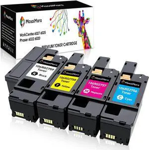 MasaiMara Compatible Replacement for Xerox WorkCentre 6027 6025, Phaser 6022 6020 Toner Cartridge (1 x 106R02759, 1 x 106R02756, 1 x 106R02757, 1 x 106R02758) 4 Pack
