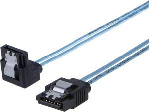 CableCreation SATA III Cable, [5-Pack] 18-inch SATA III 6.0 Gbps 7pin Female Straight to Down Angle Female Data Cable with Locking Latch, 1.5 FT Blue