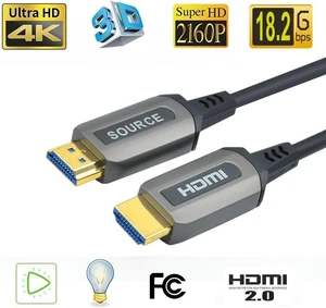 50ft AOC HDMI Fiber Optic Cable Ultra HDR HDMI2.0b 18 Gbps,Support 4K60HZ ARC HDR10 HDCP2.2, Dolby Vision, Light Speed Slim and Flexible 50ft AOC HDMI Fiber Optic Cable Ultra HDR HDMI2.0b 18 Gbps,Support 4K60HZ ARC HDR10 HDCP2.2, Dolby Vision, Light Speed Slim and Flexible