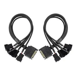 SATA to 3 Pin 4 Pin Fan Adapter,15pin SATA to 4 x 3 pin / 4 Pin 12V PC Case Fan Splitter Extension Power Cable Adapter-28cm-2pcs SATA to 3 Pin 4 Pin Fan Adapter,15pin SATA to 4 x 3 pin / 4 Pin 12V PC Case Fan Splitter Extension Power Cable Adapter-28cm-2pcs