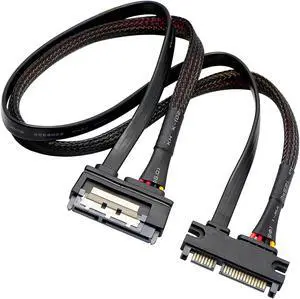 GELRHONR 22Pin SATA Power Extension Cable,22 Pin7+15 Sata Male to Female Data and Power Combo Extension Cable with Locking Latch,for HDD,SSD,Optical Drives, DVD Burners, PCI Cards-50CM(6Gbps/s)