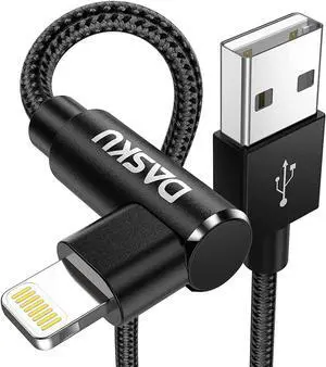 90 Degree 2Pack iPhone Charging Cable 10ft Right Angle Nylon Braided Lightning Charger Cord Compatible with iPhone 13 12 11 Pro Max XS XR X 8 7 6 5 Plus iPadBlack