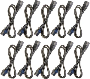 (10) 3 Foot IEC 320 NEMA C13 C14 10A 18AWG AC Power Cord Cables PDU to CPU (10) 3 Foot IEC 320 NEMA C13 C14 10A 18AWG AC Power Cord Cables PDU to CPU