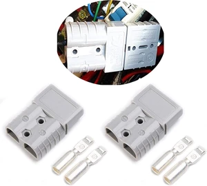 175 Amp Anderson-Compatible 2-Pole Power Connector Plug, Grey with Terminals for #1/0 AWG Wire (4 Housings + 8 Terminal Pins) 175 Amp Anderson-Compatible 2-Pole Power Connector Plug, Grey with Terminals for #1/0 AWG Wire (4 Housings + 8 Terminal Pins)