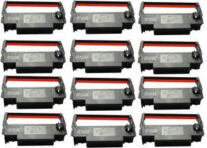 ERC-30 34 38 Ribbon Ink Cartridge Receipt Printer Black and Red, ERC30 Compatible with Epson Printer SNBC BTP-M280, BTP-M280A, BTP-M280B, BTP-M280D, BTP-M300, POS (12 Pack)