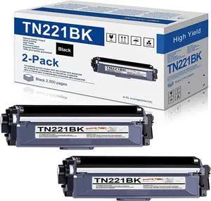 Ennovor 2-Pack TN-221 TN221BK Black Toner Cartridge Replacement for Brother TN221 TN-221BK HL-3140CW HL-3170CDW MFC-9130CW MFC-9330CDW Printer TN2212PK