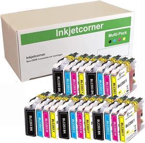 Inkjetcorner Compatible Ink Cartridge Replacement for LC203 LC203XL for use with MFC-J460DW MFC-J480DW MFC-J485DW MFC-J680DW MFC-J880DW MFC-J885DW (5 Black 5 Cyan 5 Magenta 5 Yellow, 20-Pack)