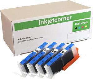 Inkjetcorner Compatible Ink Cartridge Replacement for CLI-251XL CLI-251 CLI-251C for use with MX922 MX722 MG5620 MG5520 MG6620 MG6420 MG5420 MG5522 MG7120 MG7520 iX6820 MG6320 (Cyan, 4-Pack)