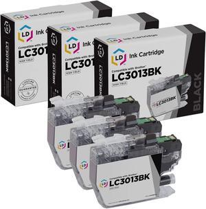 LD Compatible Ink Cartridge Replacement for Brother LC3013BK High Yield (Black, 3-Pack)