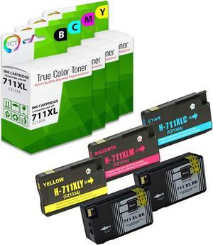 TCT Compatible Ink Cartridge Replacement  711XL 711 XL Works with HP DesignJet T120, T520 Printers (Black CZ133A, Cyan CZ130A, Magenta CZ131A, Yellow CZ132A) - 5 Pack