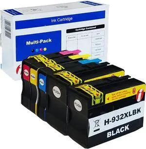INK4WORK 5 Pack Compatible Replacement  932XL 933XL Ink Cartridge For use with OfficeJet 6100 6600 6700 7110 7610 7612 printer