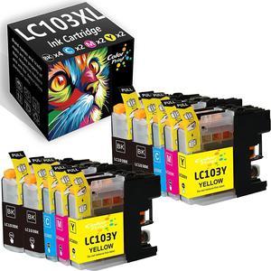 10-Pack ColorPrint Compatible LC103 Ink Cartridge Replacement for LC103XL LC101XL LC-103XL LC101 XL Work with MFC J870DW J450DW J470DW J650DW J4410DW J4510DW J4710DW J6720DW Printer (4BK, 2C, 2M, 2Y)