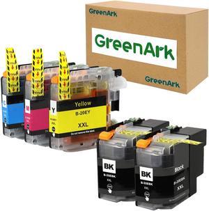 GREENARK Compatible Ink Cartridge Replacement for Brother LC20E Super High Yield Ink Cartridge 5 Pack Works with Brother MFC-J985DW, MFC-J775DW, MFC-J5920DW Printers LC20EBK LC20EM LC20EC LC20EYXXL